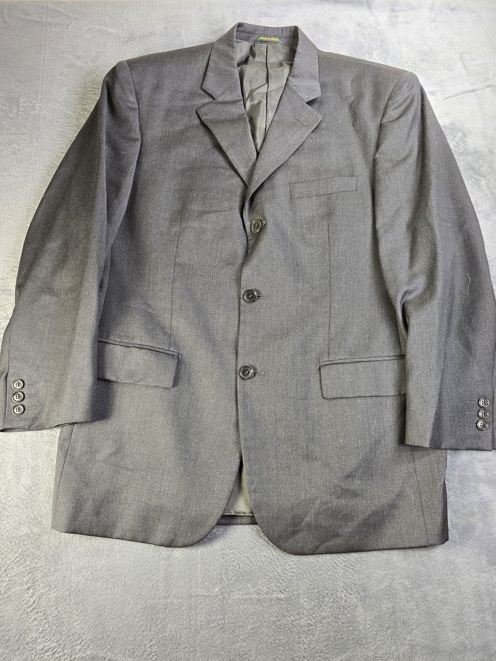 Principe by Marzotto Italy Suit Jacket 44R Gray Guabello 100% Virgin Wool Blazer